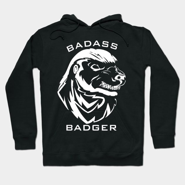 Badass Honey Badger T Shirt Hoodie by AdventureWizardLizard